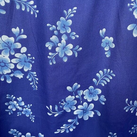 Dreams Co Dress Women's Plus 2X Hawaiian Mumu Nightgown Blue Floral Aloha Summer - Picture 5 of 11